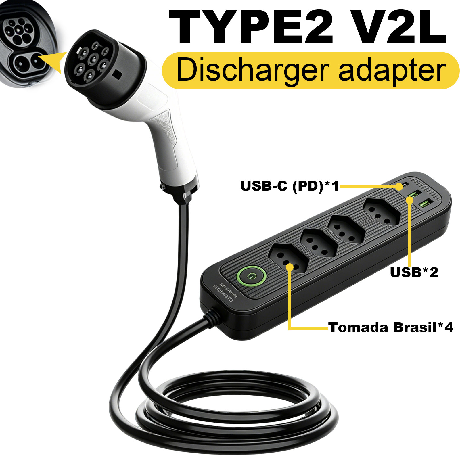 Type2 V2L Discharge Adapter 16 - огляд і ціна Outdoor Power Outlet