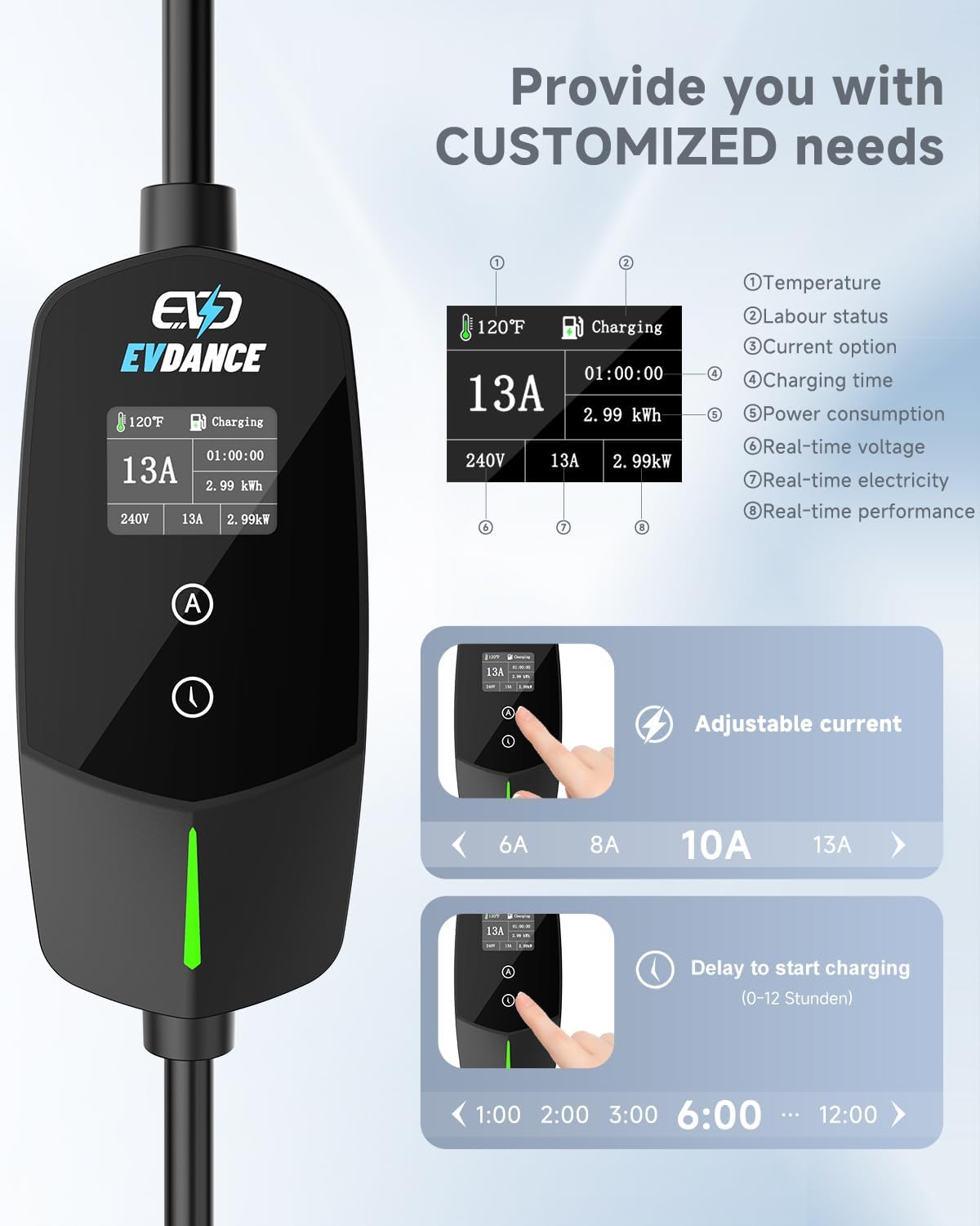 EVDANCE Portable EV Charger Ty - огляд і ціна Outdoor Power Plug