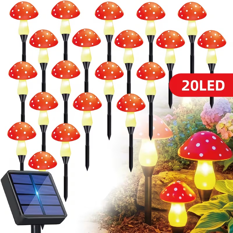 Solar-Powered LED Mushroom Lig - огляд і ціна Outdoor Power For Wedding